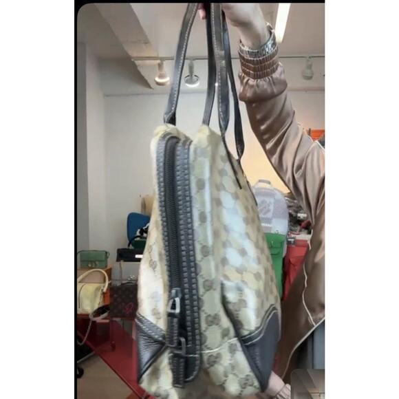 Gucci GG Canvas Leather Trim Tote Bag 29509 Web Detail w/ Legit App Tag - Picture 10 of 10